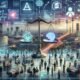 Moderne Forschungslabore in Deutschland mit Wissenschaftlern, City-Skyline, holographische Symbole für Datenethik und eine Balance zwischen technologischem Fortschritt und Regulierung
