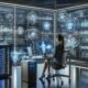 Futuristisches Büro mit holographischen Displays, KI-Content-Modellen und Technik-Infrastruktur für zukünftiges Marketing, Credit: 404 Magazine (Tobias Hager)