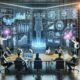Ein High-Tech-Digitalarbeitsplatz mit einer vielfältigen Gruppe von Fachleuten, die an großen Bildschirmen und Hologrammen KI-gestützte Analysen und Datenvisualisierungen prüfen, im Hintergrund Serverracks und Datenströme sichtbar. Credit: 404 Magazine (Tobias Hager).