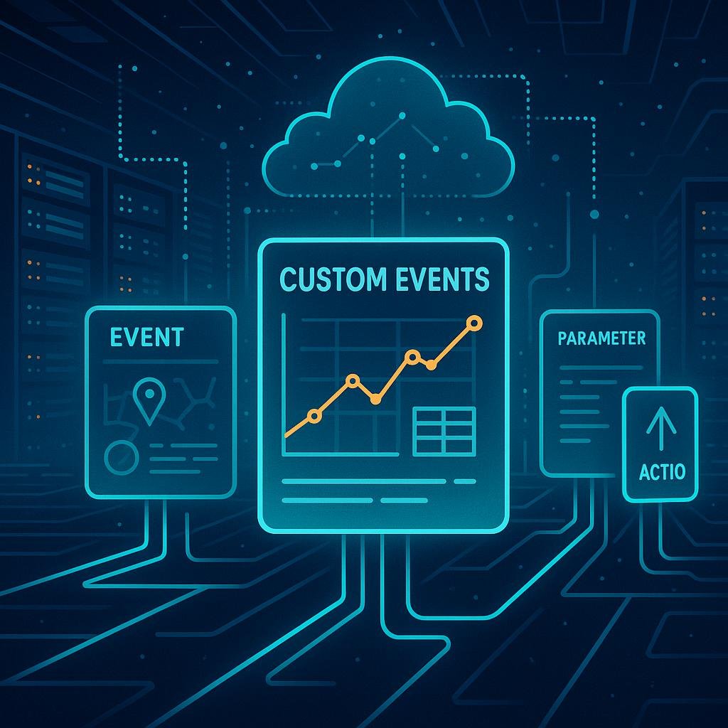 Stilisiertes, futuristisches Datenzentrum mit holographischen Anzeigen, Servern und Cloud-Illustrationen zur Datenanalyse, Credit: 404 Magazine (Tobias Hager)