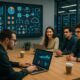 Team von Web-Profis in modernem Büro arbeitet an Datenvisualisierungen und Strategiekarten, mit Serverräumen im Hintergrund, Credit: 404 Magazine (Tobias Hager)