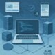 Modernes technisches Blog-Design mit Laptop, Servern, Netzwerkkabeln, Smartphone-Displays und JavaScript-Icons, dargestellt in futuristischer Farbpalette