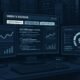 Modernes Webseiten-Backend mit Monitoren, Diagrammen, Code und Netzwerk-Infrastruktur, das technische SEO-Optimierung darstellt