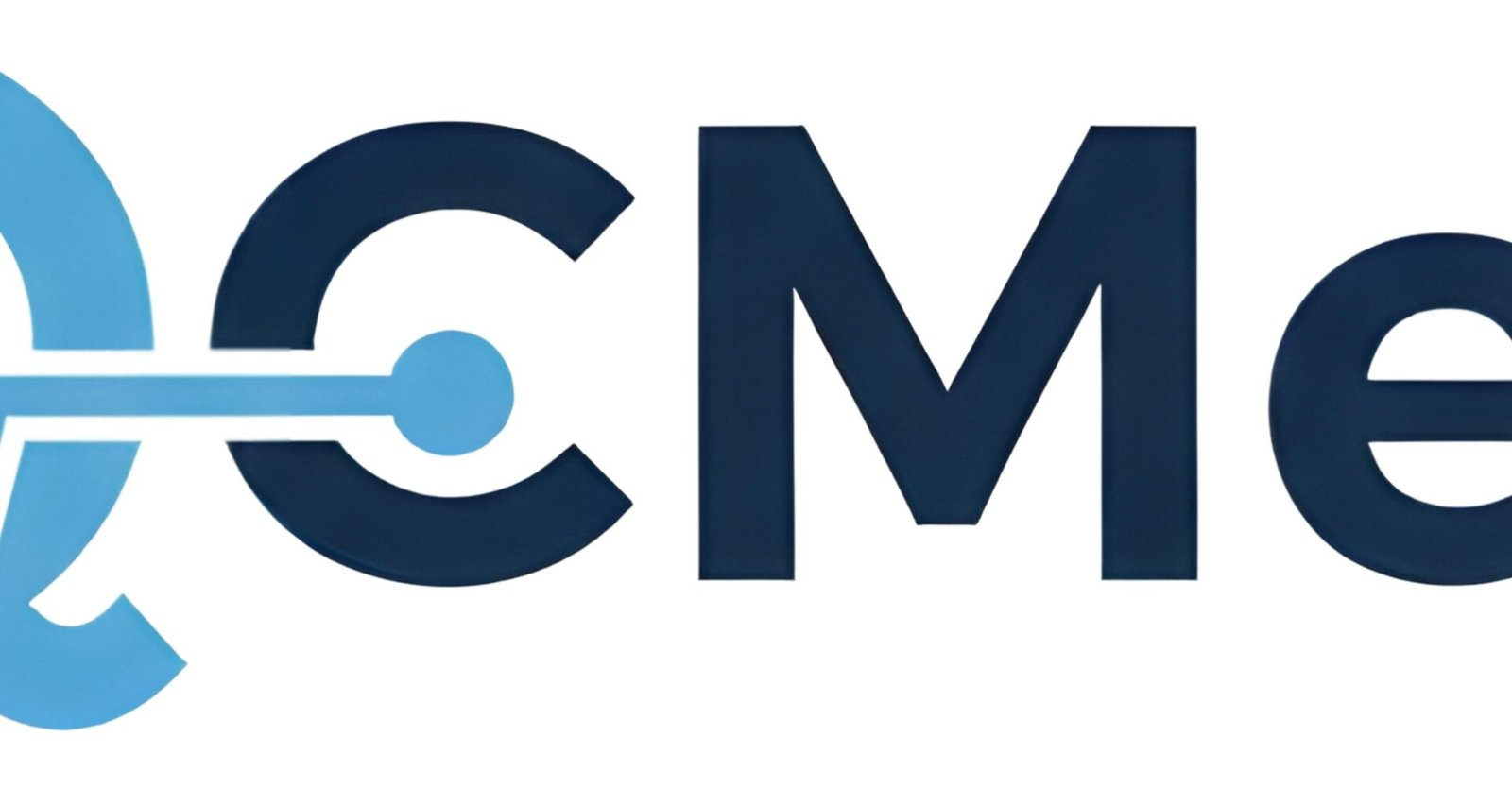 Qc med Logo kombiniert mit einer abstrahierten Herzschlag-Grafik auf hellem Hintergrund, dargestellt als digitales Design