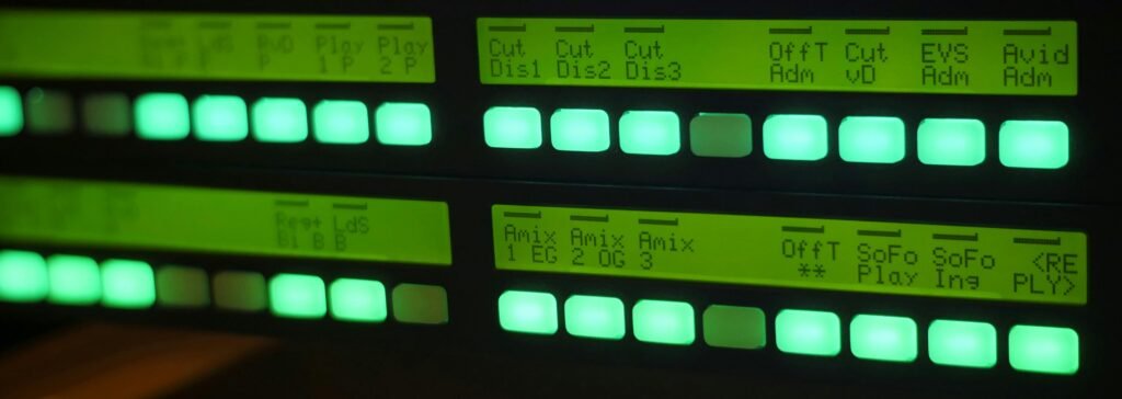Schwarzes digitales Gerät zeigt die Uhrzeit 2:00 auf dunkler Oberfläche, moderne Technologie im Detail