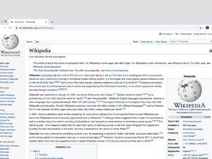 Screenshot einer Wikipedia-Seite als Beispiel für digitale Wissensvermittlung und Organisation von Inhalten im Internet