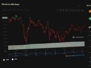 Screenshot eines Börsencharts auf dem Monitor, der einen aktuellen Verlauf und Tools für die Aktienanalyse am Computer zeigt.