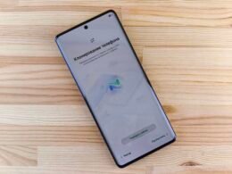 Ein Smartphone zeigt auf seinem Display ausführliche Schritt-für-Schritt-Einrichtungsanweisungen für Benutzer.