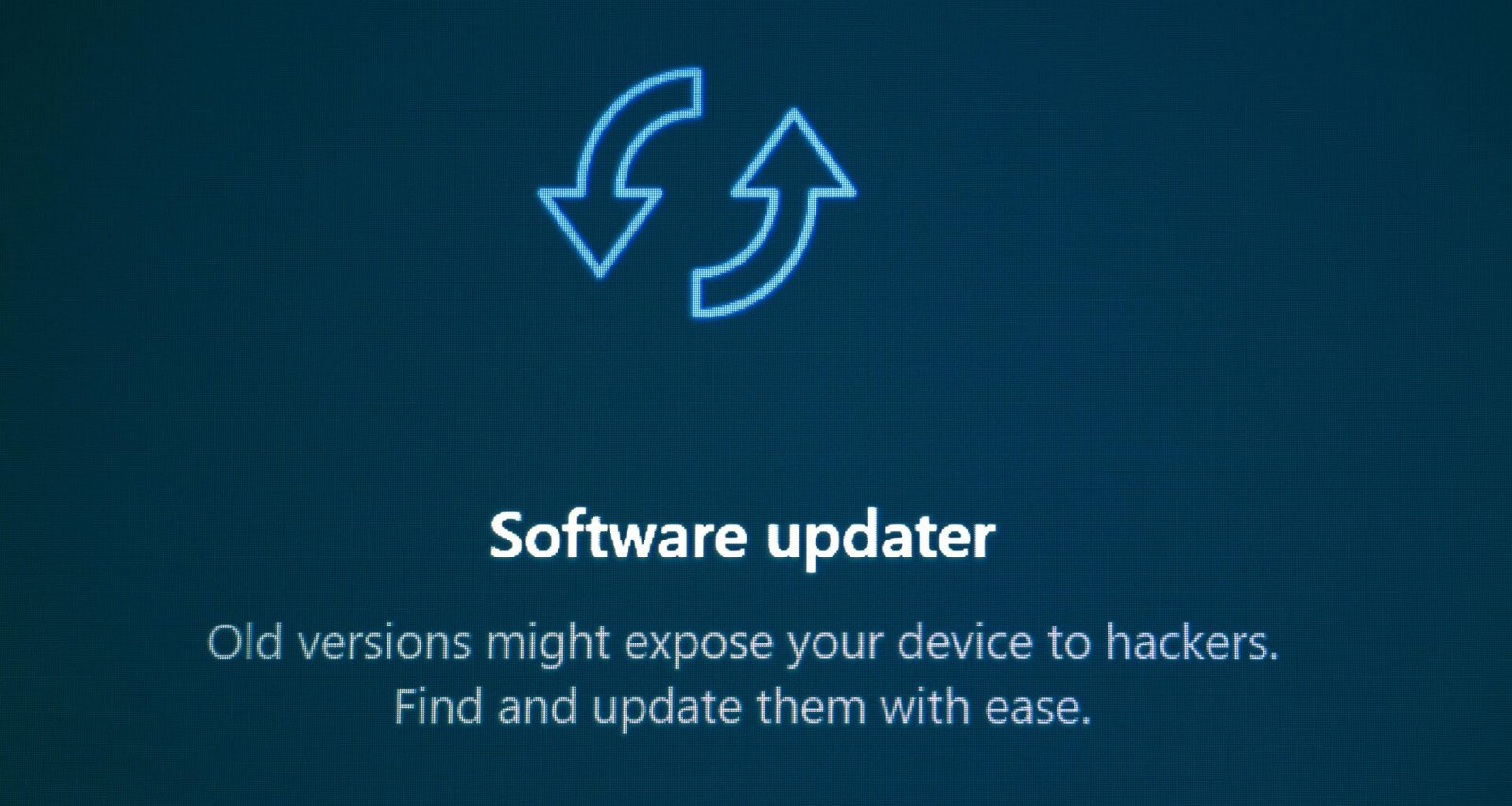 Software-Updater-Symbol mit kreisförmigen Aktualisierungs-Pfeilen und mehreren Update-Icons auf hellem Hintergrund
