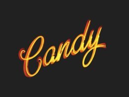 Buntes Candy-Logo vor neutralem Hintergrund, ideales Beispiel für kreatives Markenbranding und modernes Logo-Design.