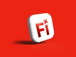 Weißes Adobe Flash Symbol mit rotem Stern vor einem satten roten Hintergrund, abstraktes digitales Design