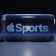 Apple-Sportlogo auf einem klaren, transparenten Block mit neutralem Hintergrund, aufgenommen von BoliviaInteligente.