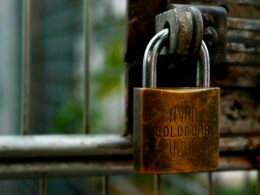 Großaufnahme eines braunen Vorhängeschlosses, genutzt als Metapher für Datensicherheit und Datenschutz in digitalen Anwendungen