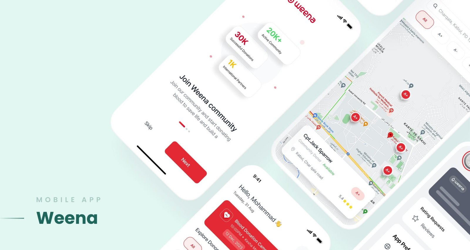 Mobile App Interface zeigt eine Kartenansicht kombiniert mit einem Social Feed für nahtloses Nutzererlebnis und modernes Design.