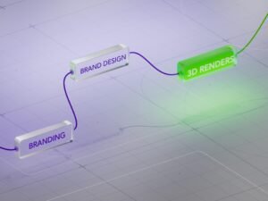 Ein Computerbildschirm zeigt ein leuchtend grünes Licht – Symbol für digitale Technologie im Büroalltag.