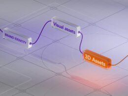 Computergeneriertes Bild einer orangefarbenen Taste auf neutralem Hintergrund als Symbol für digitales UI-Design