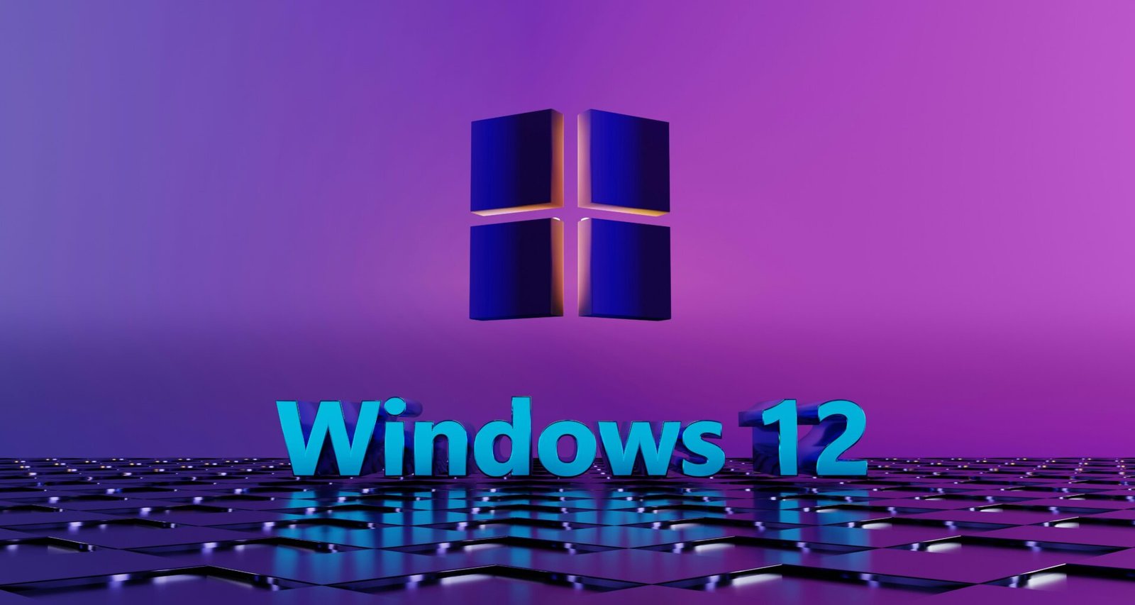 Lila Hintergrund mit der Aufschrift Windows 12, Symbolbild für den Artikel zum neuen Betriebssystem von Microsoft