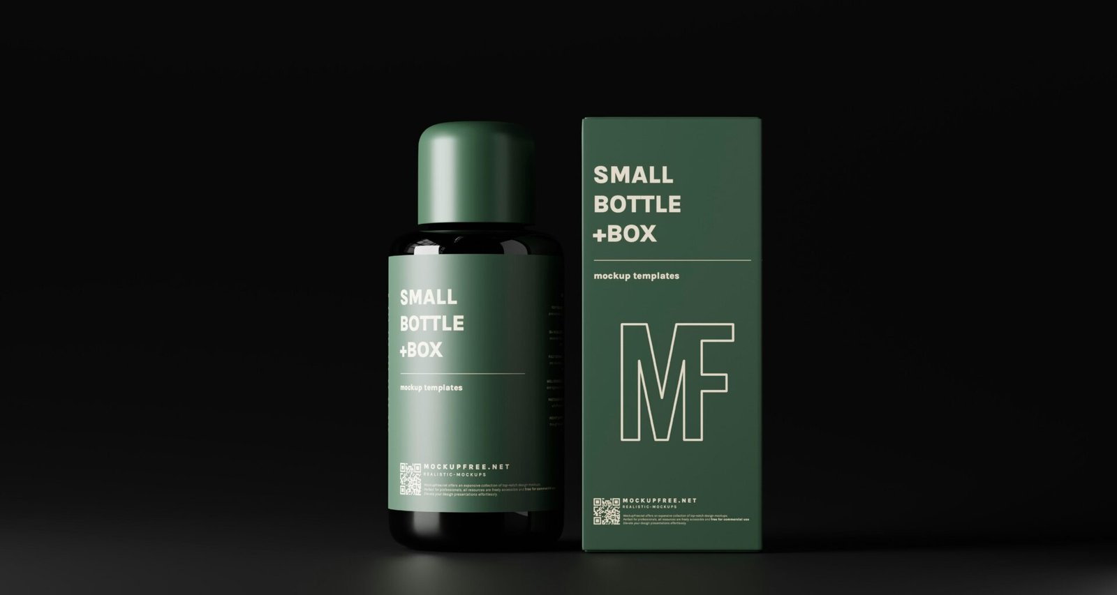 Eine MF-Snail-Produktflasche aus Glas steht neben einer rechteckigen Box auf hellem Hintergrund.