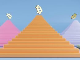 Illustration einer Cartoon-Pyramide auf weißem Hintergrund, ideal für Beiträge zu digitalen Konzepten und Marketingstrategien.