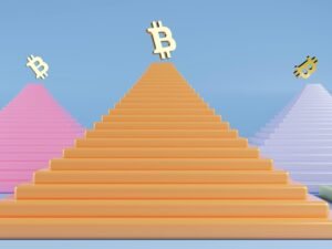 Illustration einer Cartoon-Pyramide auf weißem Hintergrund, ideal für Beiträge zu digitalen Konzepten und Marketingstrategien.