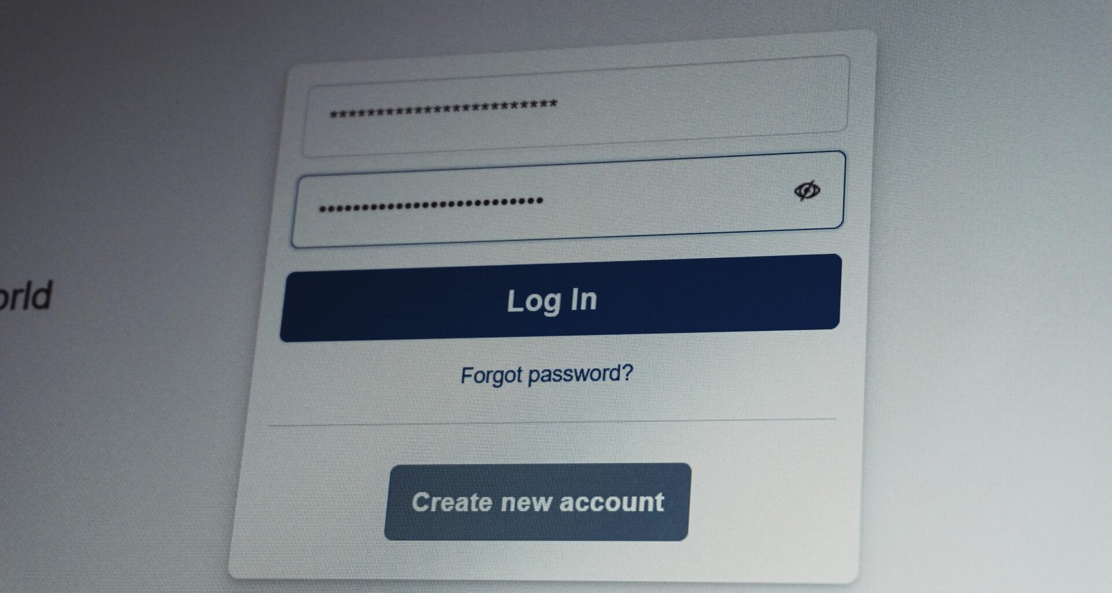 Facebook Login-Bildschirm mit sichtbaren Feldern für Benutzername und Passwort, moderne Benutzeroberfläche im Fokus