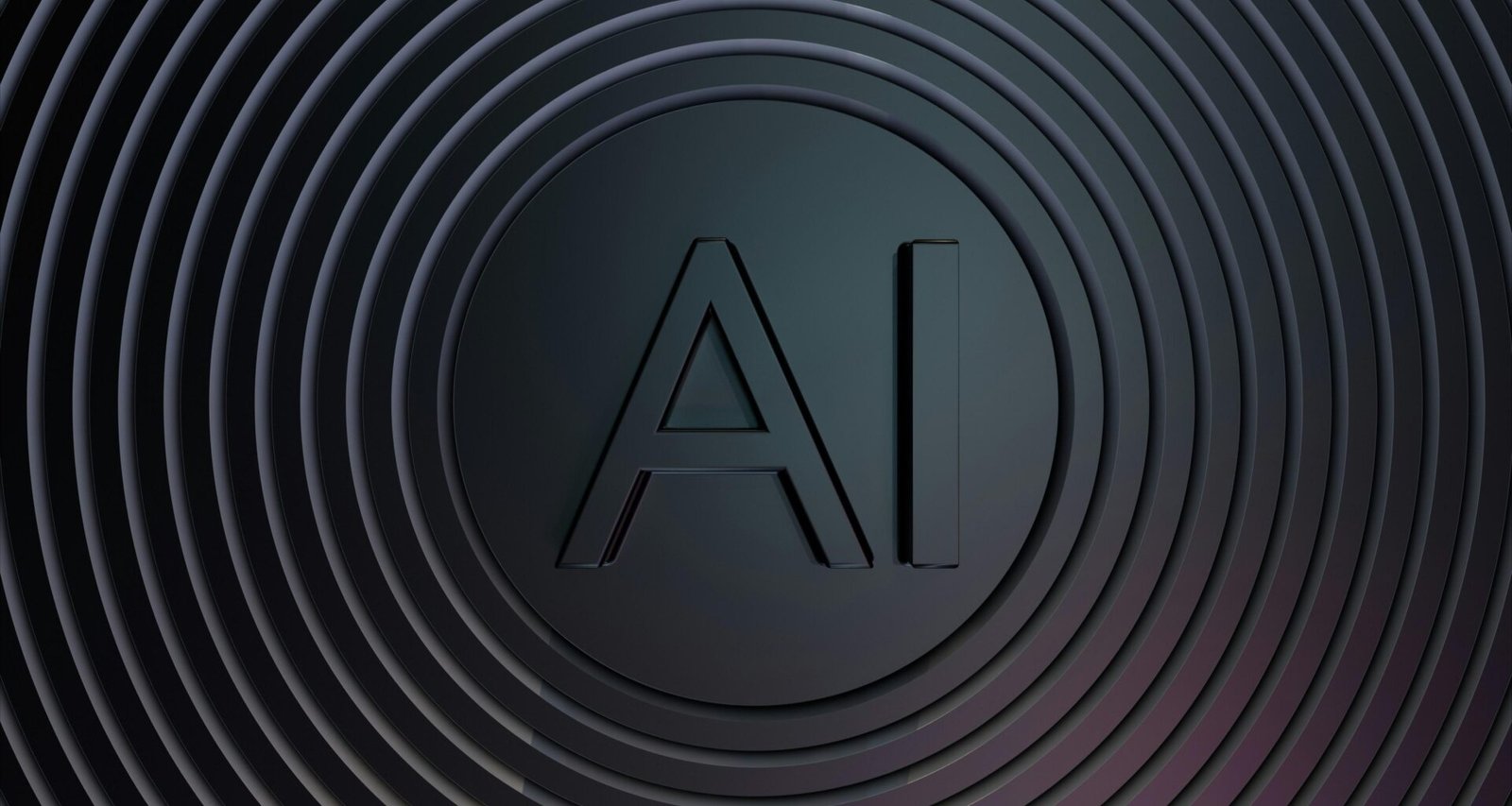 Abbildung von konzentrischen Kreisen mit einem AI-Logo in der Mitte, ideal zur Visualisierung von künstlicher Intelligenz