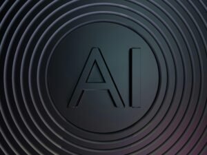 Abbildung von konzentrischen Kreisen mit einem AI-Logo in der Mitte, ideal zur Visualisierung von künstlicher Intelligenz