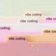 Screenshot einer Entwicklerumgebung mit Tabs ‚vibe coding‘ und sichtbarem Code im unteren Bereich, symbolisch für Softwareentwicklung.