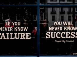 Minimalistisches, modernes Textmotiv auf einfarbigem Hintergrund, fotografiert von the blowup